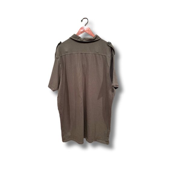 Old Navy Men’s Size XXL Army Green Polo Shirt Short Sleeve 2 Front Pockets - Picture 3 of 7